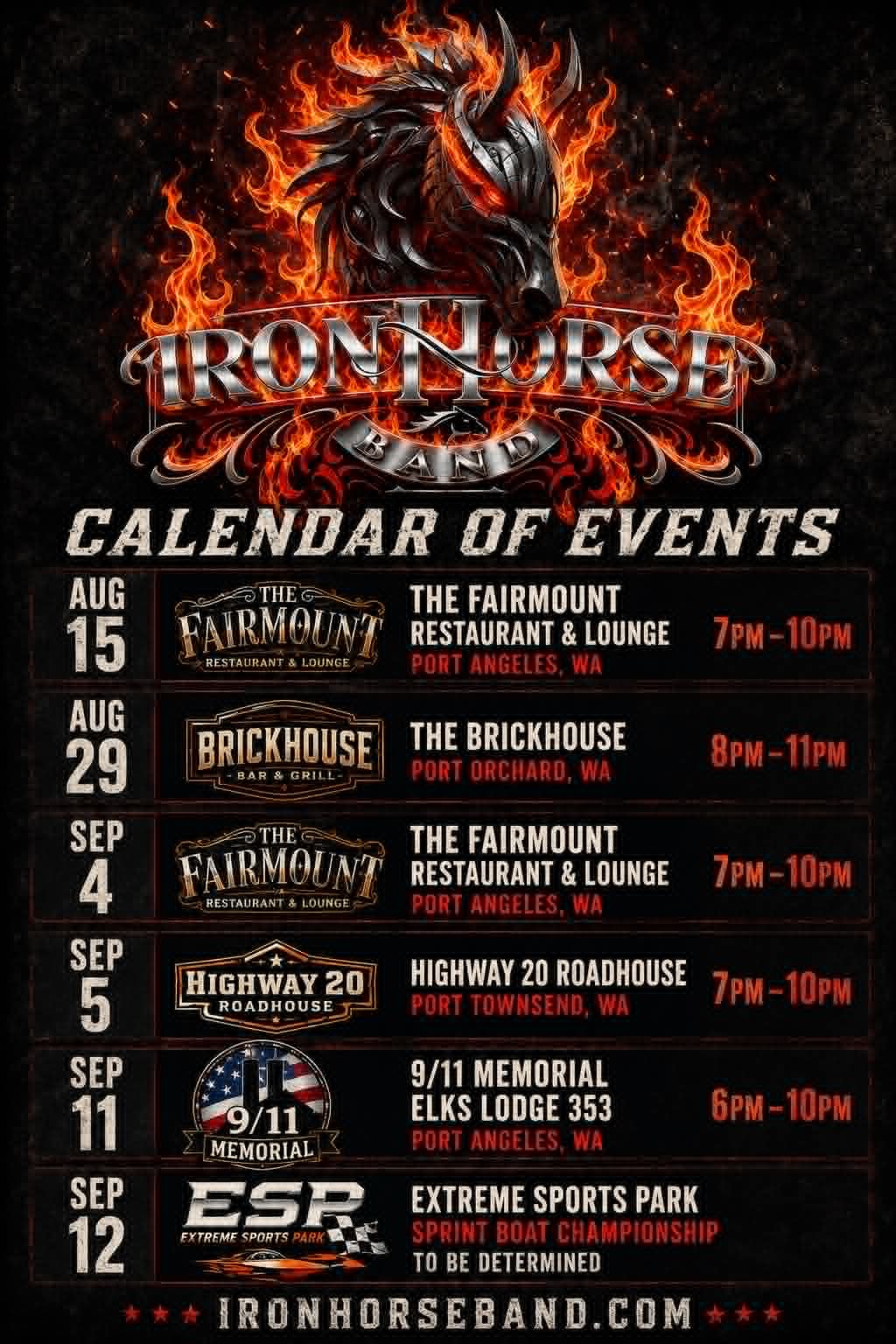 IronHorse Band event flyer
